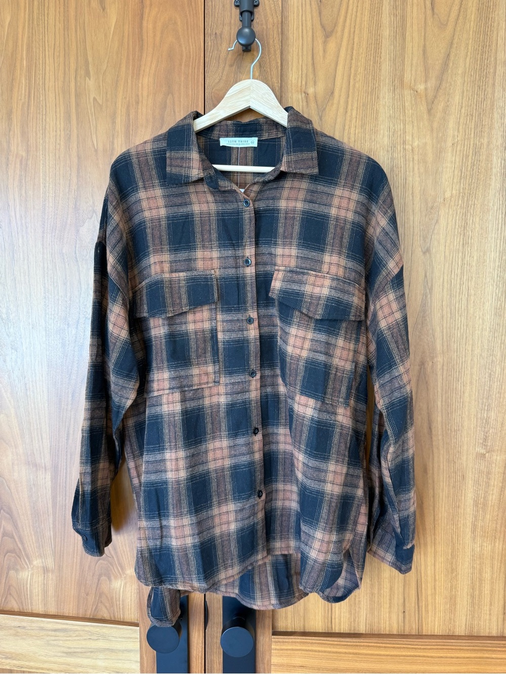 12th Tribe Black & Rust Plaid Button-Up Shirt